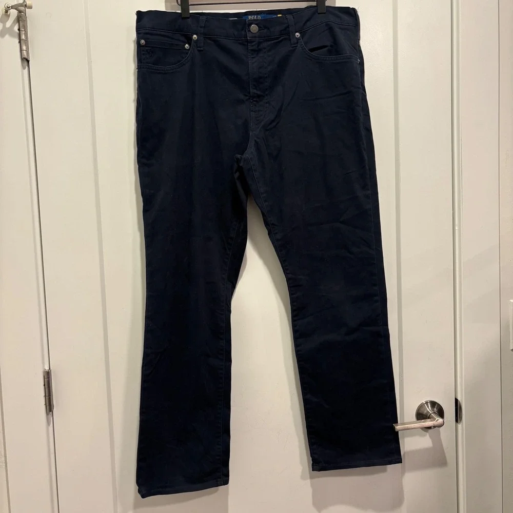 Polo Ralph Lauren Mens 36x30 Navy Blue Straight Leg 5-Pocket Pants 5181